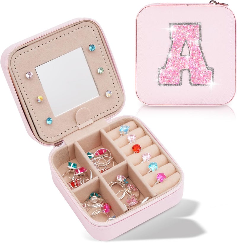 Uygafly Christmas Gifts for Girls 3 4 5 6 7 8 9 10 11 12 13 14 Year Old,Gifts for Teens Kids Daughter Sister Birthday Gifts for Women - Travel Jewelry Case Small Box Cute Stuff | Pink,A - Image 1